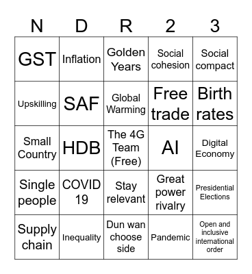 NDR 2023 Bingo Card