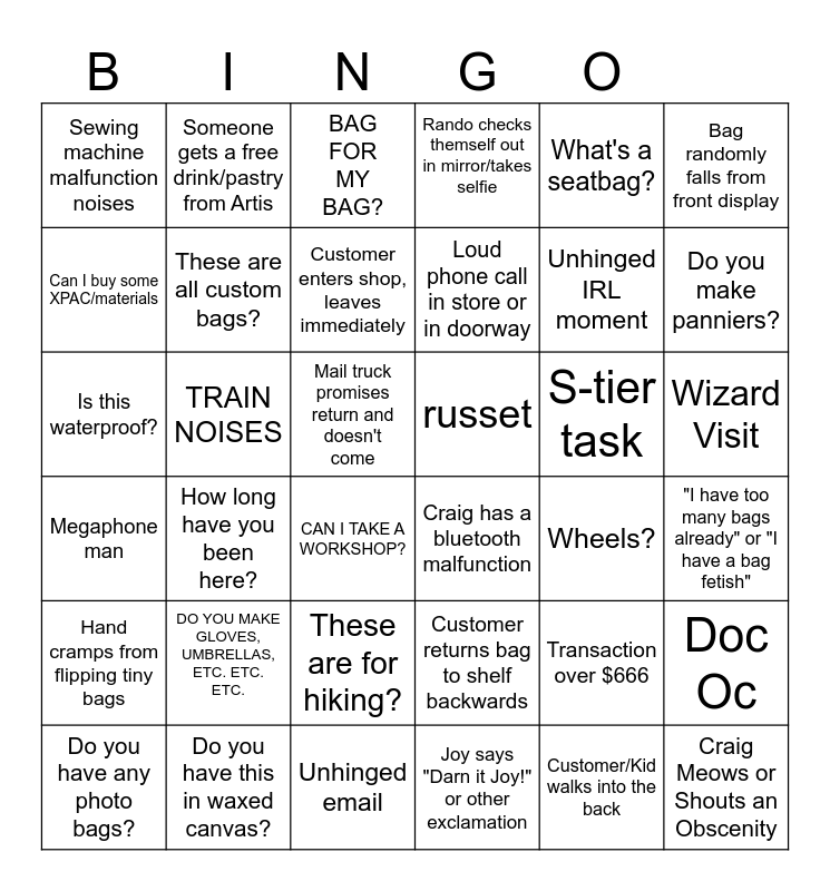 ILE Bingo Card