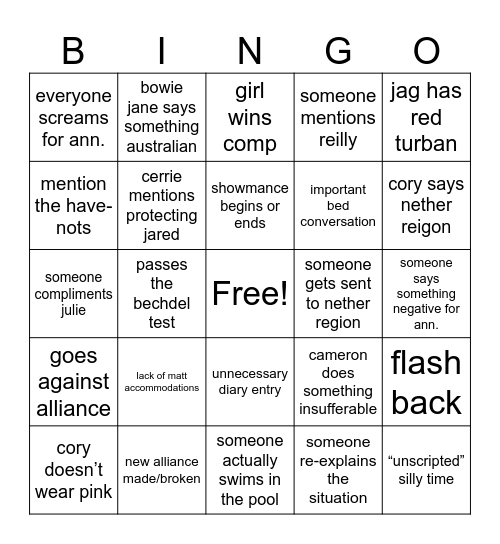 BBBingo Card