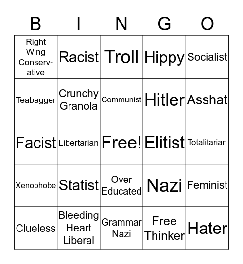 Someone is WRONG on the Internet Bingo Card