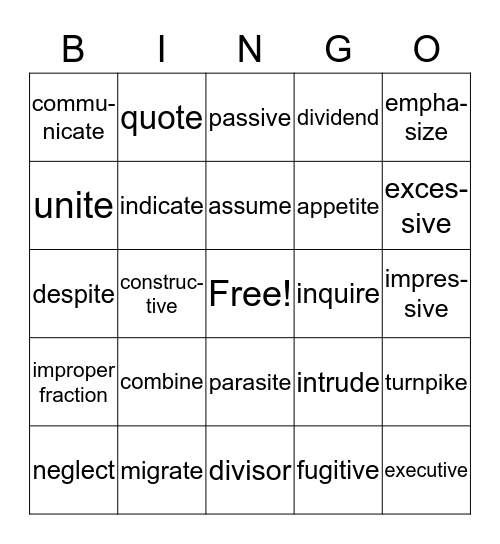 NVL Week 21 Bingo Card