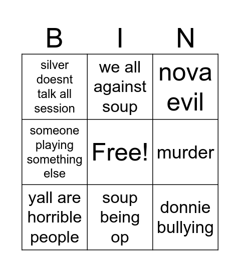 mha Bingo Card