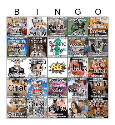 Call Center Chaos Bingo Card