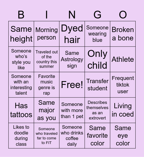 Group 9 Bingo Card