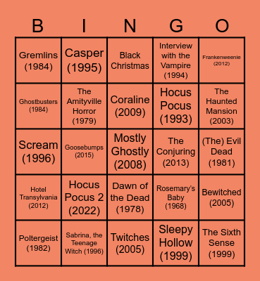 Halloween Bingo Card