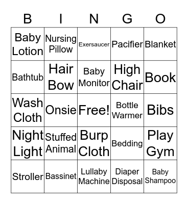 BABY BINGO Card