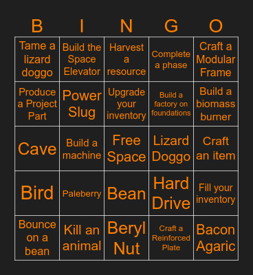 Satisfactory Bingo Card
