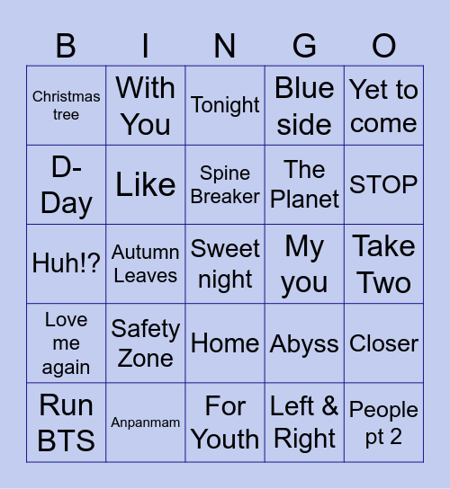 @jin_ious_ Bingo Card