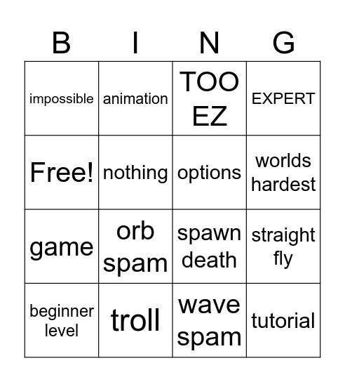 geometry Bingo Card