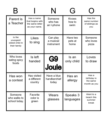 FIND SOMEONE WHO... Bingo Card