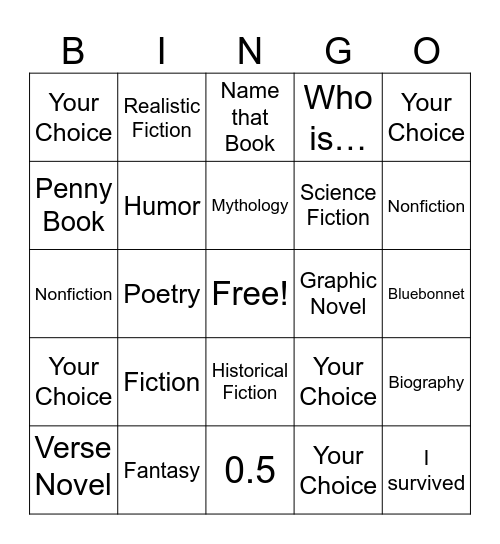 Library Bingo Card