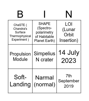 CY3 ASTRONOMY CLUB Bingo Card