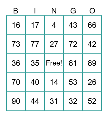 Fall Welcome 2023 Bingo Card