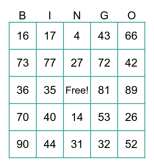 Fall Welcome 2023 Bingo Card