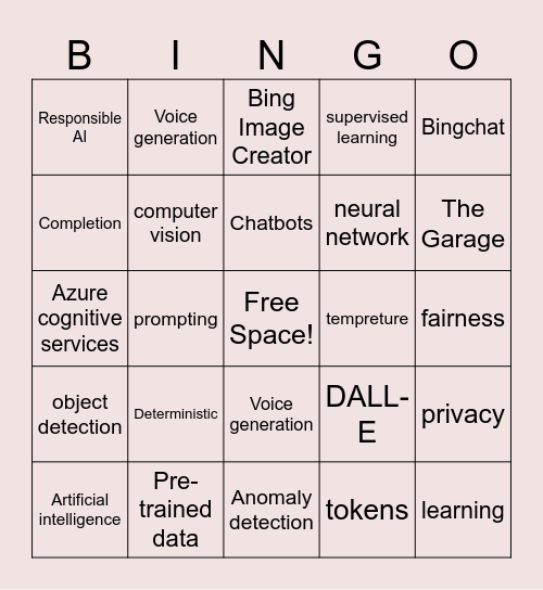 EDC AI Bingo! Bingo Card