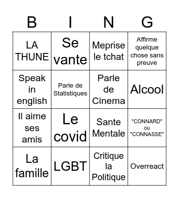 Shinori Bingo Card