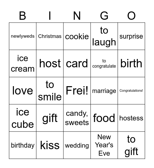 Feste feiern Bingo Card