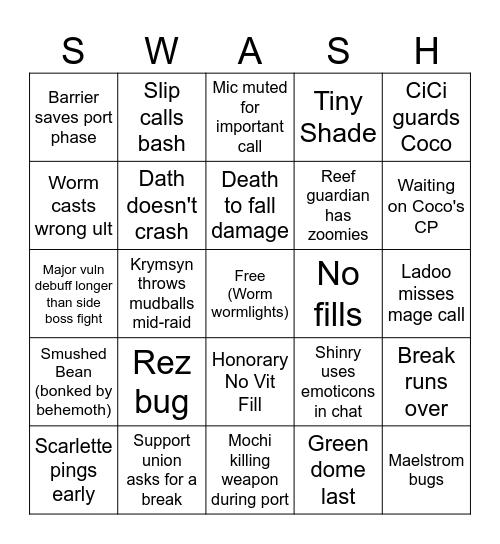 No Vit Bingo 7.0 (Pillage Works Edition) Bingo Card