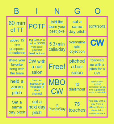 Spa & Salon Bingo!! Bingo Card