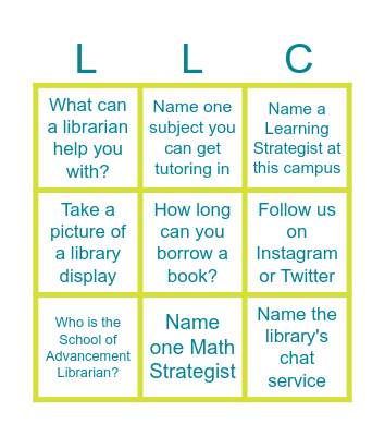 WELCOME BACK Bingo Card