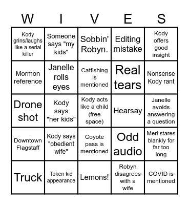 Sister Wives Bingo Card