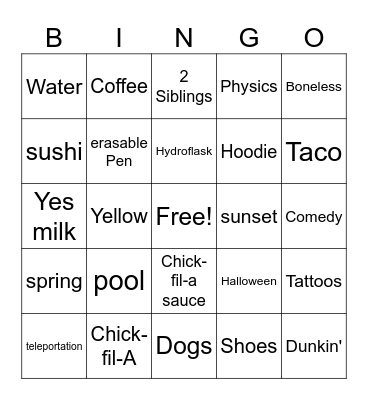 AP Lit Bingo Card