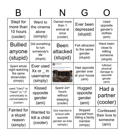 grassy lands bingo Card