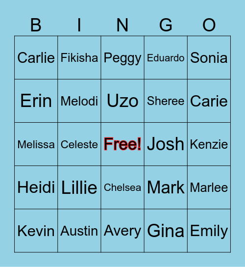 Guess The Agent Bingo Card