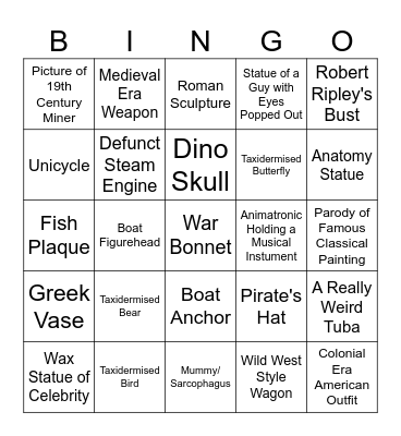 Ripley's Bingo Card