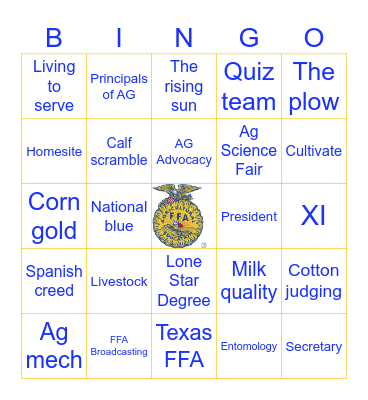 FFA Bingo Card
