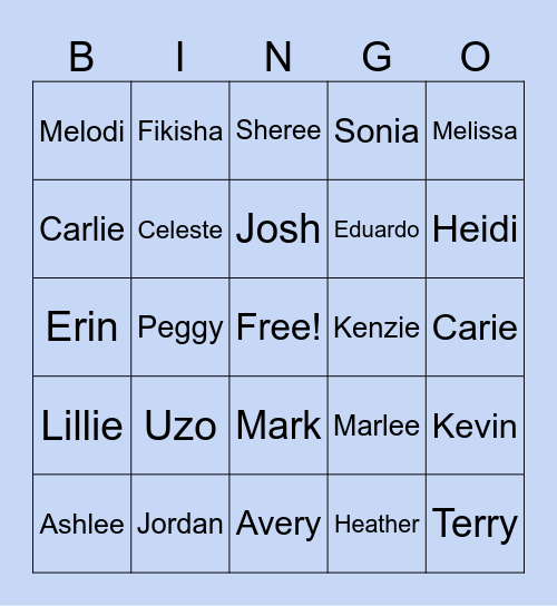 Guess the Agent Bingo Card