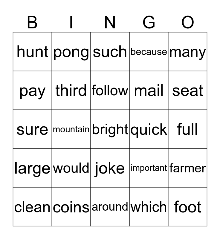 2nd-grade-sight-words-bingo-card