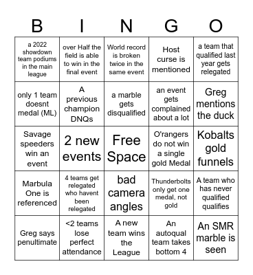 ML 2023 Bingo Card