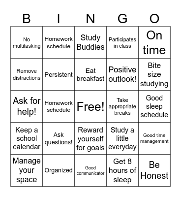 Green flag Bingo Card