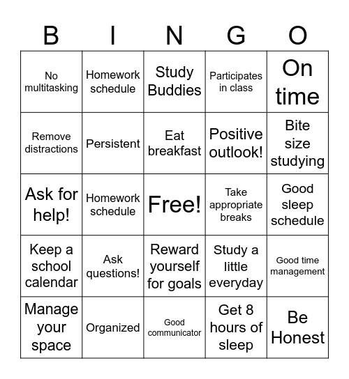 Green flag Bingo Card