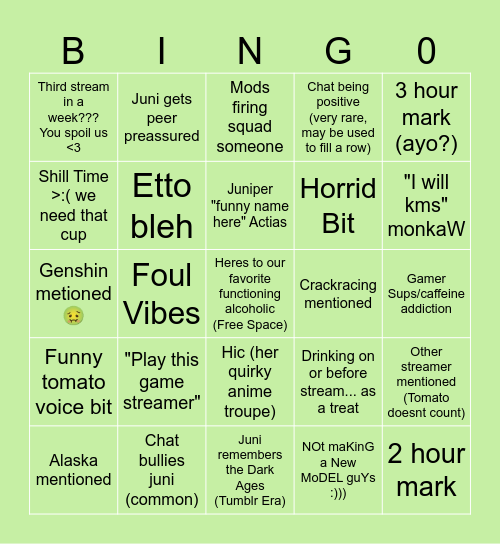 Moth Bozo Bingo 3.0 (remastered, definitive edition, collectors edition) Bingo Card