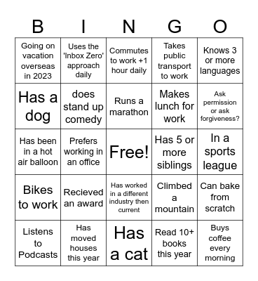 Bingo card Bingo Card