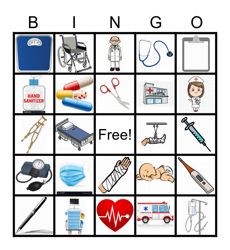 Hospital Bingo Card