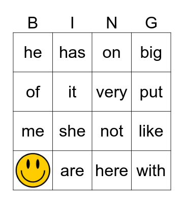 Q2 Sight Words Bingo Card