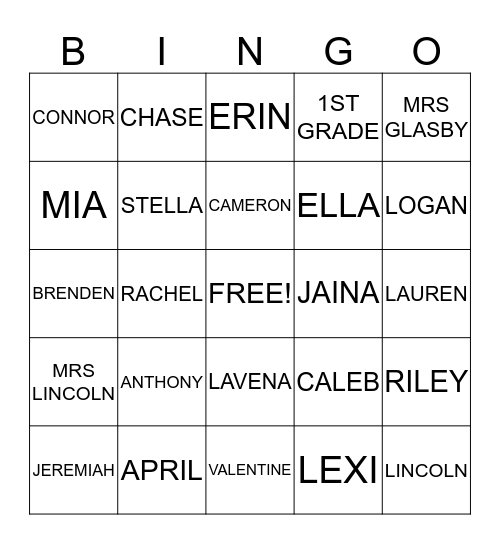 CLASSROOM BINGO Card