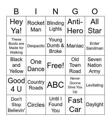 Singo Bingo Card