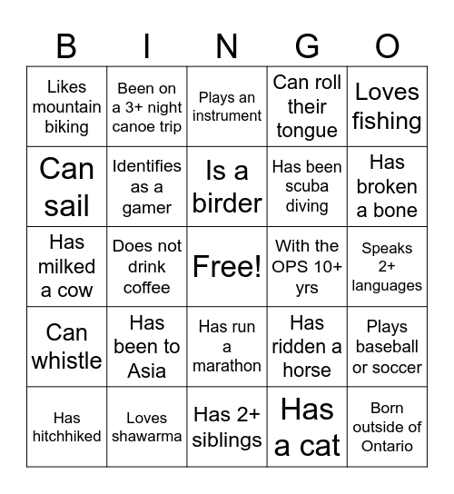 LUPSI BINGO Card