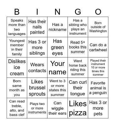 Did You Know Bingo! Bingo Card