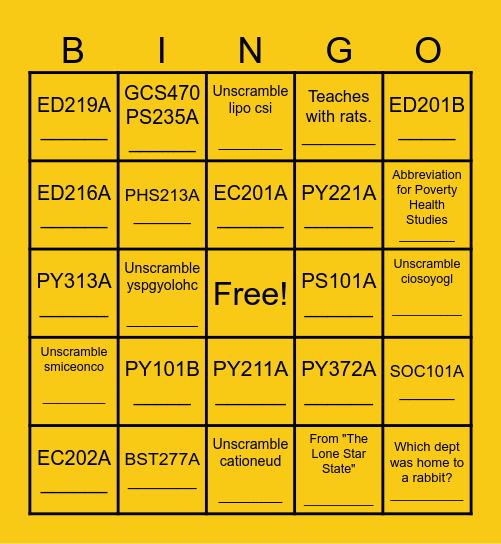 SBS MEET & GREET Bingo Card