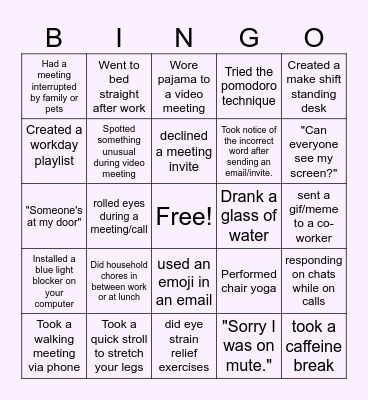 ZipDrug Bingo Card