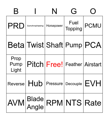 PROP SYSTEM Bingo Card