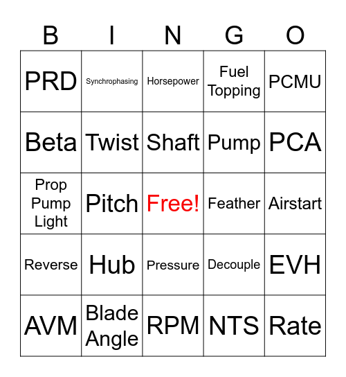 PROP SYSTEM Bingo Card