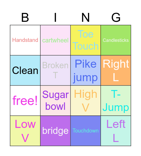 Poms Bingo Card