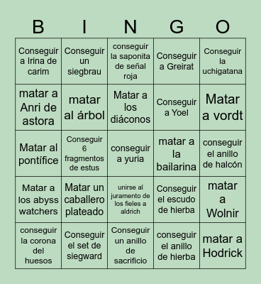 Dark souls 3 bingo! Bingo Card