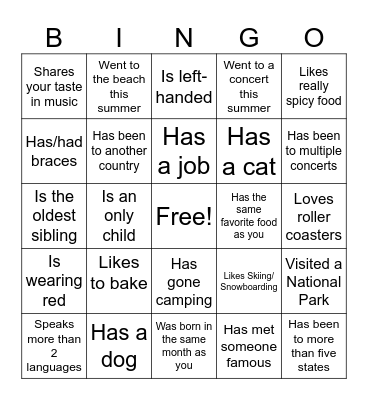 Icebreaker Bingo: Find Someone Who Bingo Card